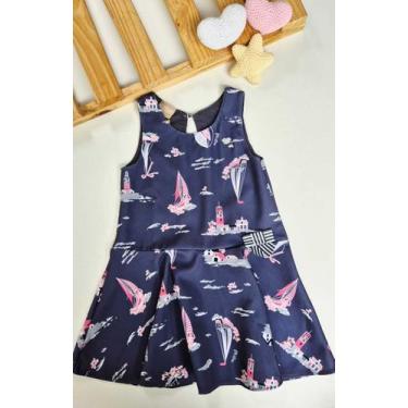 Imagem de Vestido Bebê Menina Alfaiataria Estampa Mariner Milon, Chumbo, 3