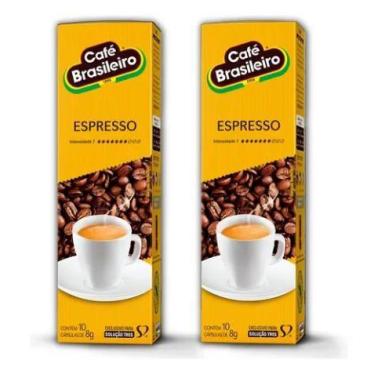 Imagem de Caixa de 20x Cápsulas Café Brasileiro Espresso 3 Três Corações Não con