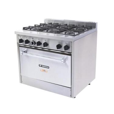 Imagem de Fogão Inox Profissional Dom Bidone Com Forno FDB6F 6 Bocas - Venâncio 