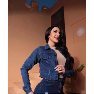 Imagem de Jaqueta Jeans Feminina Botão Forrado - ARFASHION