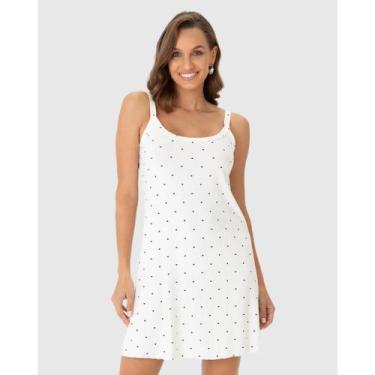 Imagem de Camisola Regata Feminina Viscose Canelada Malwee Ref. 122362, Creme, M