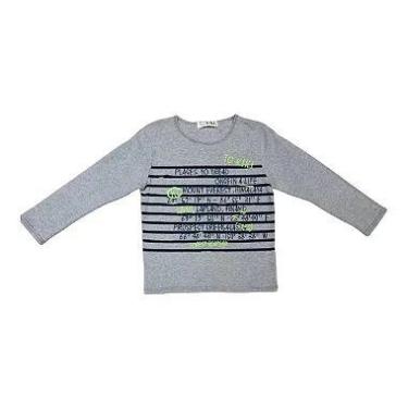 Imagem de Camiseta Infantil Menino Letras Kiki - kiki & Mily, Cinza, 6