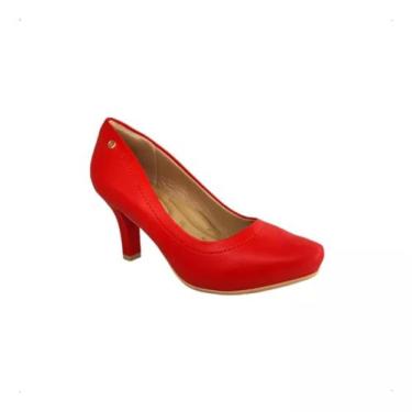 Imagem de Sapato Scarpin Feminino Salto Médio - Comfortflex, Vermelho, 35