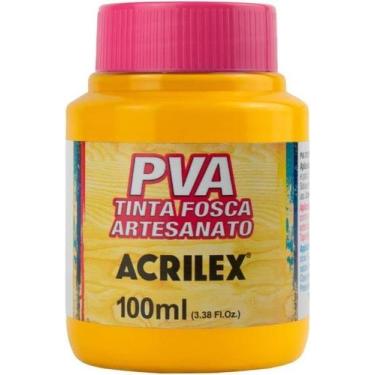 Imagem de Tinta P.V.A P/Artesanato Amarelo Gema 833 100ml Acrilex Tinta P.V.A P/