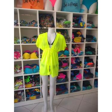 Imagem de Saída de praia siganiha verde neon - Com detalhes em minis popô