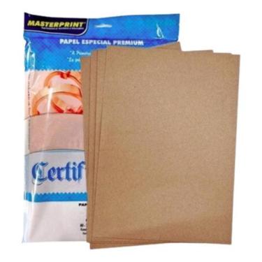 Imagem de Papel Kraft A4 180g Natural- Embalagens Masterprint 50 Fls M Marrom-cl