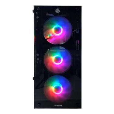 Imagem de Gabinete Gamer Hayom Gb1749 Mid Tower 4 Fans Preto Atx/m-atx Vidro Tem