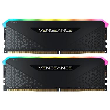 Imagem de Memória RAM Corsair Vengeance RGB RS DDR4 16GB (2x8GB) 3200MHz com Iluminação RGB Preto CMG16GX4M2E3200C16