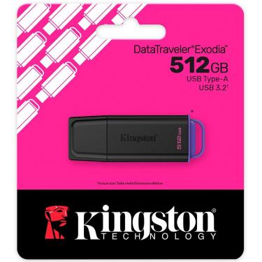 Imagem de Pen Drive Kingston Exodia 512GB USB 3.2 Preto com Alta Velocidade DTXG2-512GB