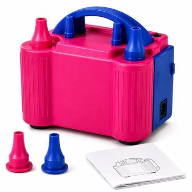 Imagem de Inflador Elétrico de Balões e Bexigas 220V 600W Rosa Portátil com 2 Bi