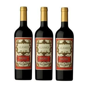 Imagem de Kit 3 Vinho Alamos Malbec Mendoza Tinto Seco Envelhecido Carvalho 750m