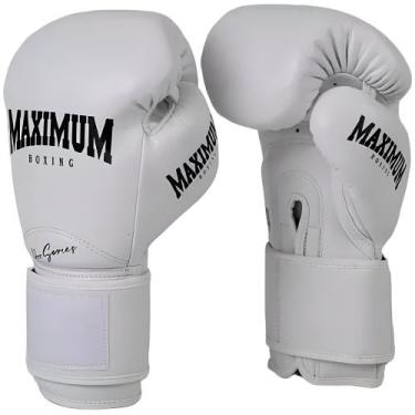 Imagem de Luva de muay thai boxe kickboxing profissional pro series branca - max
