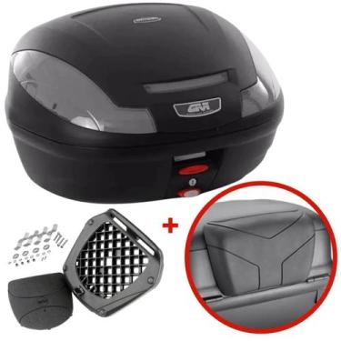 Imagem de Kit Bauleto 47L Givi Monolock Simply E470nt Lente Fumê + Encosto E110