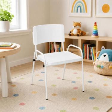 Imagem de Cadeira Infantil Iso Lume Para Creche Empilhável Em Aço Com Apoio de B