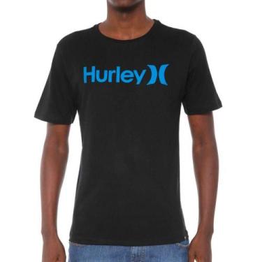 Imagem de Camiseta Hurley O&O Solid Masculina Preto/Azul
