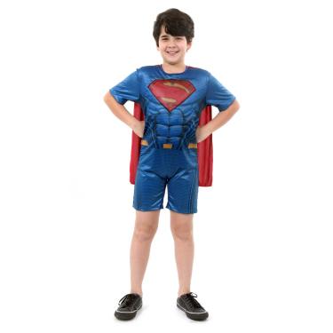 Imagem de Fantasia Super Homem Infantil Curto com Musculatura - Liga da Justiça M