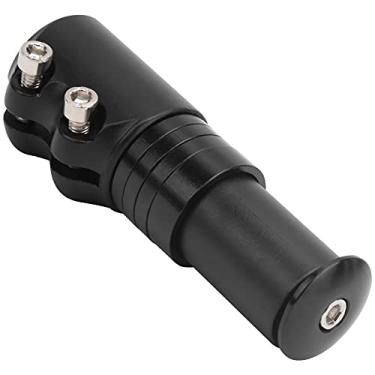 Imagem de SPYMINNPOO Elevador de haste de bicicleta, extensão de tubos de haste de garfo de bicicleta de montanha extensão de liga de alumínio extensor de pescoço de guidão de bicicleta (preto) equitação