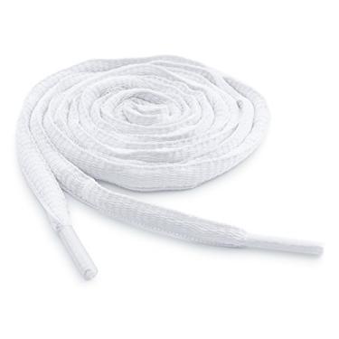 Imagem de OrthoStep Cadarços ovais atléticos pacote com 2 pares - Feito nos EUA, Branco, 30" (76 cm)