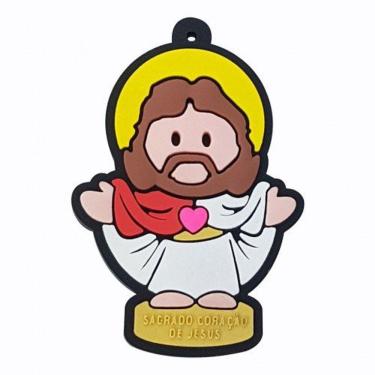 Imagem de Chaveiro Emborrachado Sagrado Coração de Jesus