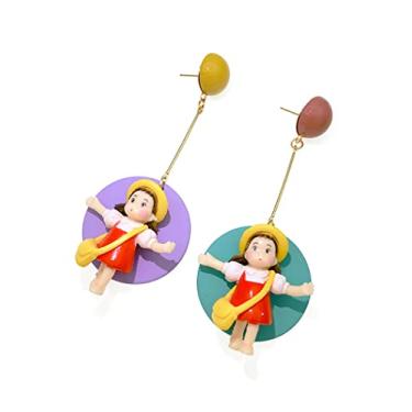 Imagem de Brincos de resina acrílica para mulheres, meninas, brincos de gota e pendentes fofos brincos de moda fashion fashion, Zinco, Sem pedras preciosas