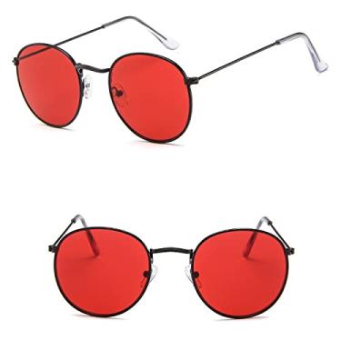 Imagem de Óculos de sol ovais retrô feminino/masculino designer vintage pequeno preto vermelho amarelo óculos de sol óculos de sol, C5, liga