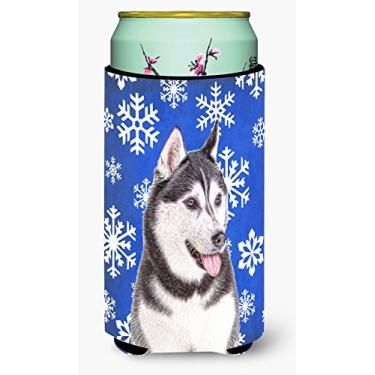 Imagem de Winter Snowflakes Holiday Alaskan Malamute Tall Boy Beverage Insulator Hugger KJ1175TBC