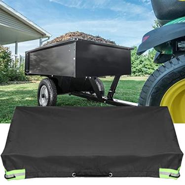 Imagem de Skyour Capa de jardim preta dobrável - 220 x 125 cm, impermeável, compatível com tratores de gramado, vagões utilitários, carrinhos basculantes, trailers e campistas