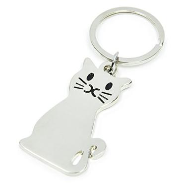 Imagem de Chaveiro de cachorro chaveiro de gato Gecko chaveiro de barco berloque bolsa pingente de skate chaveiro, Cat Shape