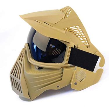Imagem de Máscara tática de Airsoft, para caça de Airsoft BB, equipamento tático de rosto inteiro, resistente a impactos com óculos, esqui de motocross, atividades ao ar livre