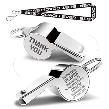 Imagem de Apitos com cordão, apito de treinador, presentes de futebol, hóquei de futebol, vôlei, beisebol, treinador de beisebol, presentes para homens e mulheres, professores, presente de agradecimento para treinador de torcida - treinador que acreditou neles primeiro