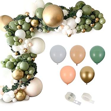 Imagem de AB1 Kit DIY de látex verde balões arco guirlanda festa de aniversário chá de bebê decoração de casamento AB1