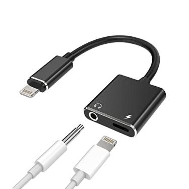 Imagem de Adaptador auxiliar de fone de ouvido Lightning para conector de 3,5 mm, cabo de áudio divisor 2 em 1, cabo de carregamento para dongle da Apple, adaptador de música certificado MFI para compatível com 13 12 11 ProMax Mini Xs Se 7 X Xr 8Plus Ipad