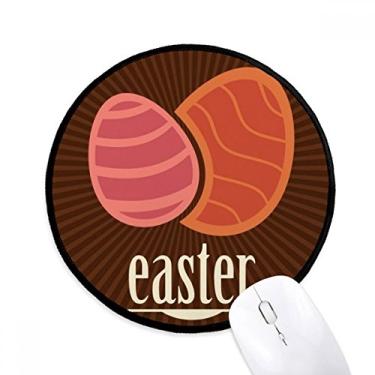 Imagem de DIYthinker Festival de religião de páscoa vermelho ovo padrão mouse pad desktop escritório tapete redondo para computador