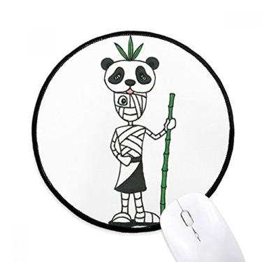 Imagem de DIYthinker Egito múmia Horus Panda chapéu mouse pad desktop escritório tapete redondo para computador
