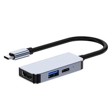Imagem de Adaptador tipo C Smart Dock 3 em 1 compatibilidade forte 1 USB 3.0 1 tipo c 1 tablet HDMI para computador