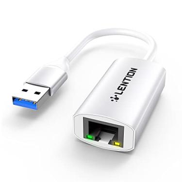 Imagem de LENTION Adaptador USB 3.0 tipo A para Gigabit Ethernet, conversor de rede LAN com fio RJ45 1000 m compatível com Nintendo Switch, MacBook Pro/Air, Surface, Chromebook, a maioria dos laptops Windows (HU604, prata)