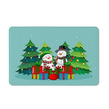 Imagem de Tapete Porta Banheiro Quarto 60x40cm - Natal Boneco de Neve