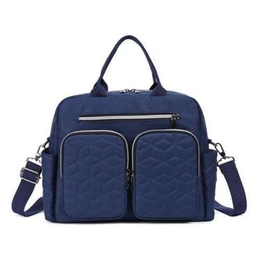 Imagem de Cawevon Bolsas para mamãe, bolsa de fraldas de bebê, bolsas de bebê duráveis e práticas para meninos e meninas, bolsa de viagem multifuncional, Azul escuro