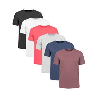 Imagem de Kit 6 Camisetas 100% Algodão (Preto, Branco, Vermelho, Cinza Mescla, Azul Marinho, Marrom, M)