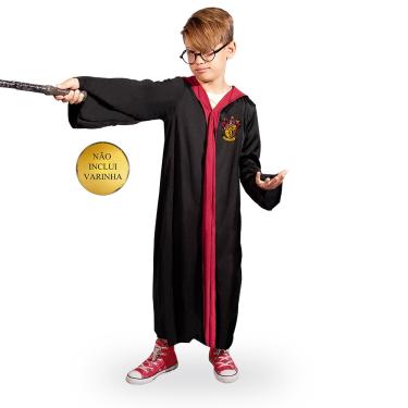 Imagem de Fantasia Harry Potter Sobretudo Touca Óculos Infantil
