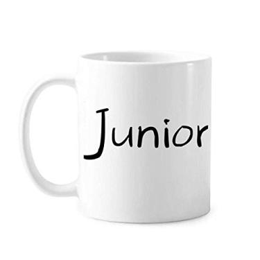 Imagem de Caneca júnior preta com palavras únicas xícara de cerâmica café porcelana louça