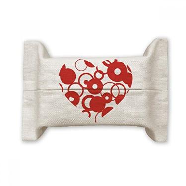 Imagem de Bolsa vermelha de linho de algodão com anel de coração de Dia dos Namorados