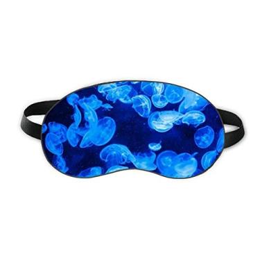 Imagem de Deep Blue Jellyfish Science Nature Ocean Sleep Eye Shield Capa para sombra noturna macia