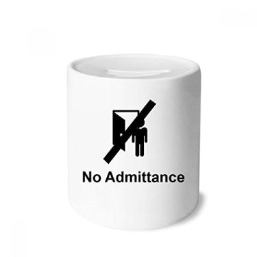 Imagem de DIYthinker Símbolo de aviso sem admittância caixa de dinheiro caixa de cerâmica porta-moedas presente de cofrinho