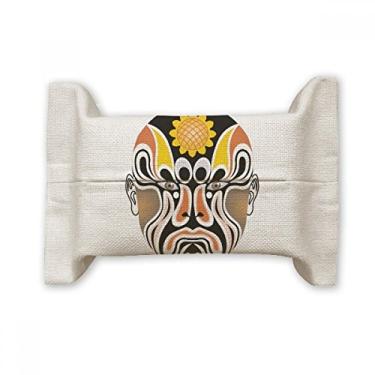 Imagem de Peking Cabeça de Ópera colorida Xucepaocheng Suporte de capa de papel para lenços faciais Bolsa de linho de algodão