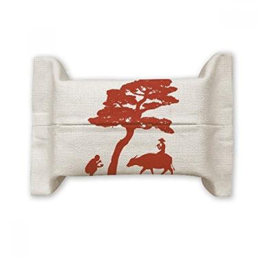 Imagem de Bolsa de linho de algodão com contorno da cultura de árvore de vaca chinesa