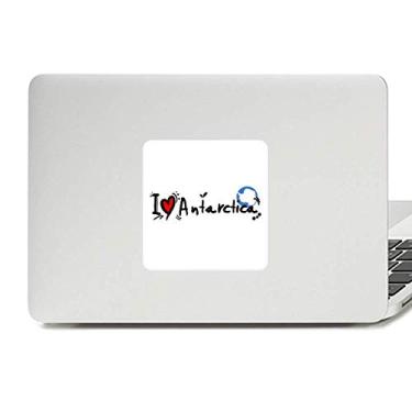 Imagem de I Love Antártica Palavra Bandeira Amor Coração Ilustração Decalque Vinil Paster Laptop Adesivo Decoração PC