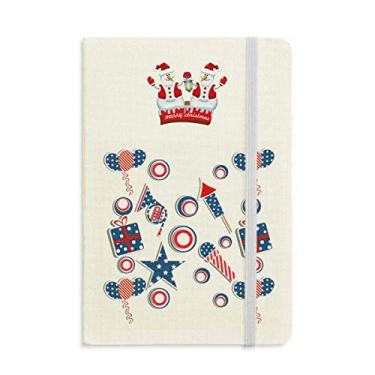 Imagem de Caderno de boneco de neve com estampa de estrela de fogo de artifício, capa dura grossa