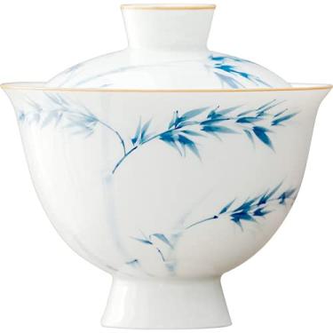 Imagem de PAYNAN 130 ml Pintado à mão Bambu Padrão Gaiwan Bowl Xícara de chá doméstica Cerâmica Kungfu Conjunto de chá