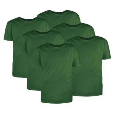 Imagem de Kit Com 6 Camisetas Básicas Algodão Verde Bandeira Tamanho M - Mc Clot